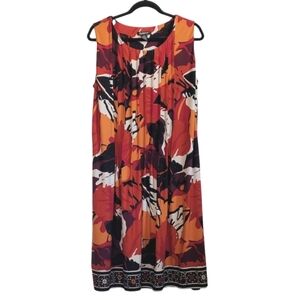 Size 16W Multi Color Sleeveless Abstract Print Dress